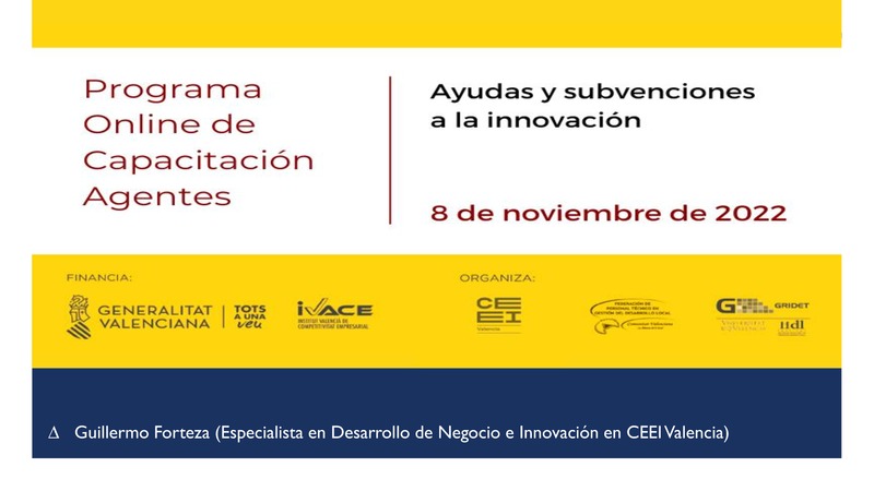 Presentaci�n Ayudas y subvenciones a la innovaci�n