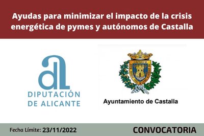 Ayudas destinadas a minimizar el impacto de la crisis energ�tica de pymes, micropymes y aut�nomos de Castalla
