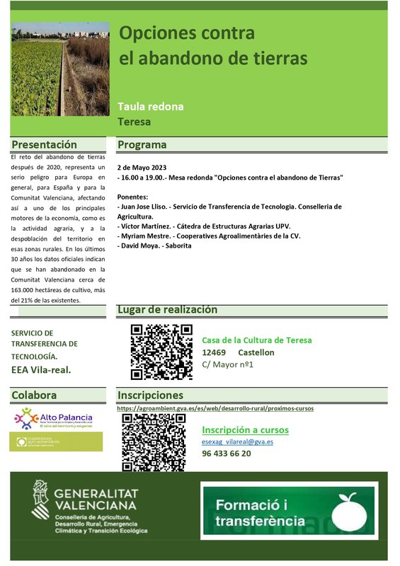 JORNADA OPCIONES CONTRA EL ABANDONO DE TIERRAS