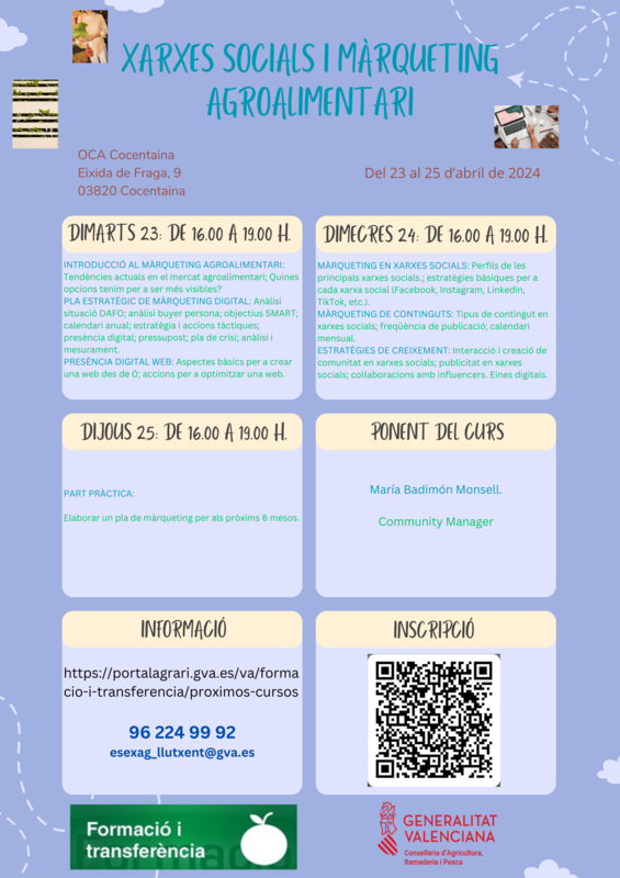 Redes sociales y marketing agroalimentario en Cocentaina