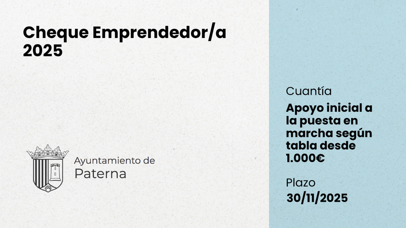 Cheque Emprendedor Paterna 2025