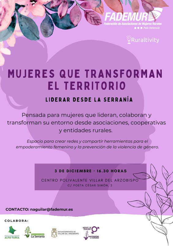 Cartel MUJERES QUE TRANSFORMAN  EL TERRITORIO