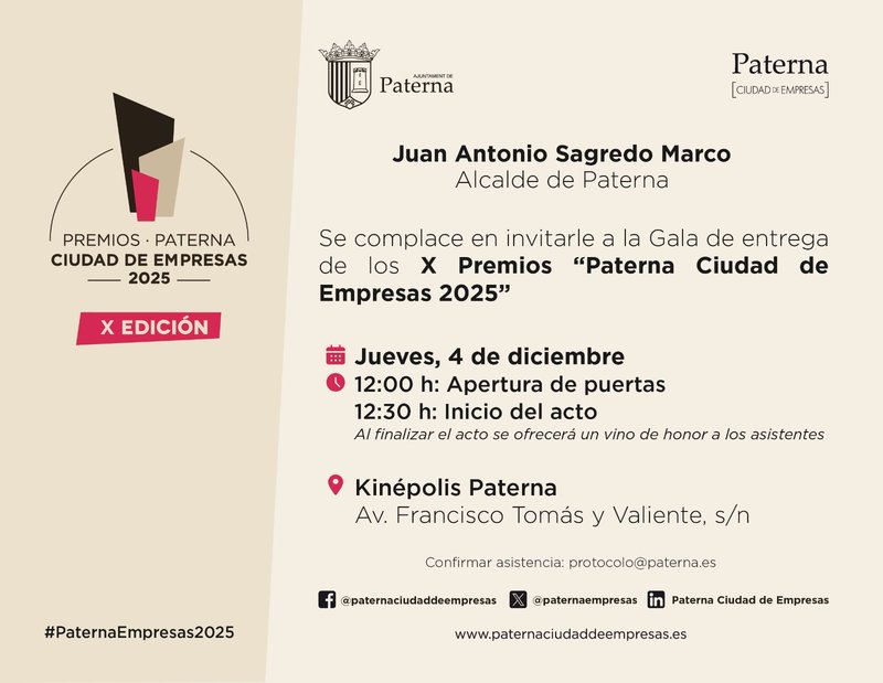 X Edici�n "Premios Paterna Ciudad de Empresas"