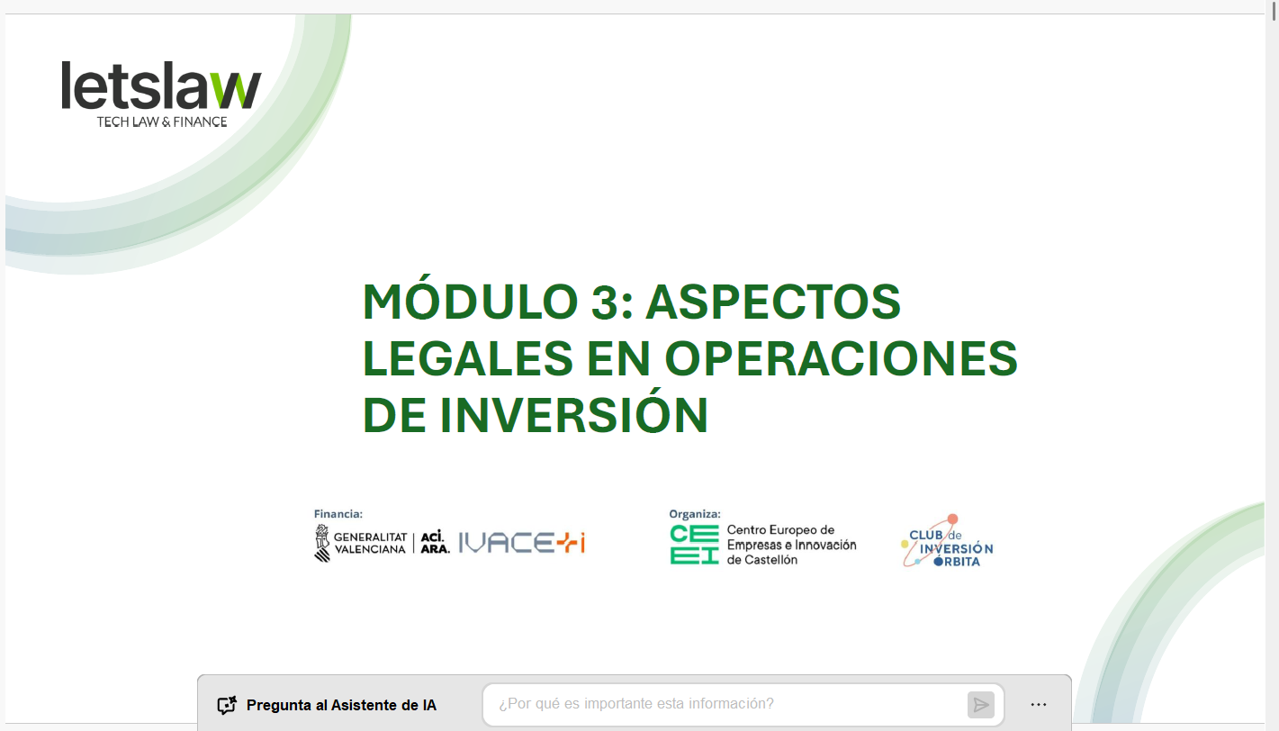 Aspectos Legales en Operaciones de Inversi�n