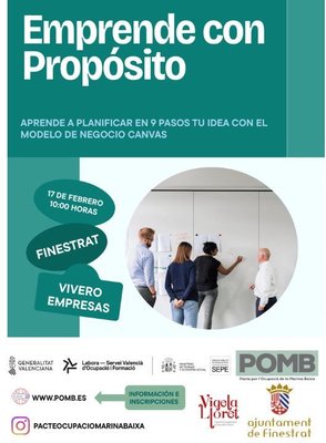 �Emprende con prop�sito�. Nueva jornada formativa en Finestrat con el modelo de negocio CANVAS