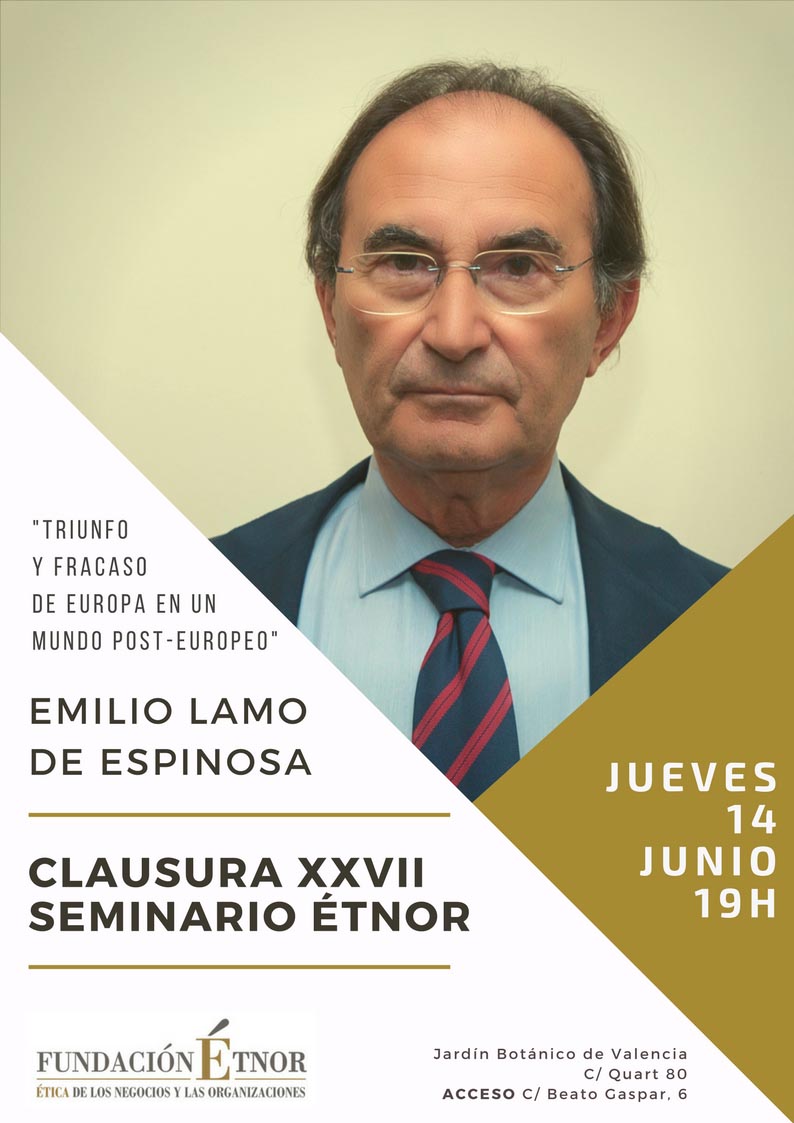 Lamo de Espinosa clausura el Seminario �tnor con la ponencia Triunfo y fracaso de Europa