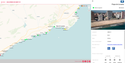 Zones de Bany CV, informaci�n de aforos de playas y zonas de ba�o